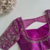 Bridal Purple Pink Zardosi Work Blouse for Weddings