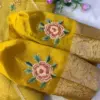 Elegant Yellow Floral Thread Work Blouse – Handcrafted Beauty