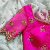 Handcrafted Pink Pearl Embroidered Cutwork Blouse