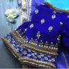 Handcrafted Royal Blue Maggam Work Blouse