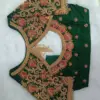 Heavy Maggam Work Bottle Green Blouse