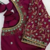 Maroon Silk Blouse with Intricate Handwork