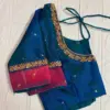 Premium Blue Net Blouse with Embellishments for Wedding Look