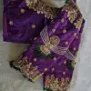 Purple Embroidered Blouse for Weddings