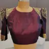 Rich Maroon Silk Puff Sleeve Blouse for Sarees