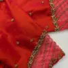 Trendy Red Net Zardosi Maggam Work Blouse