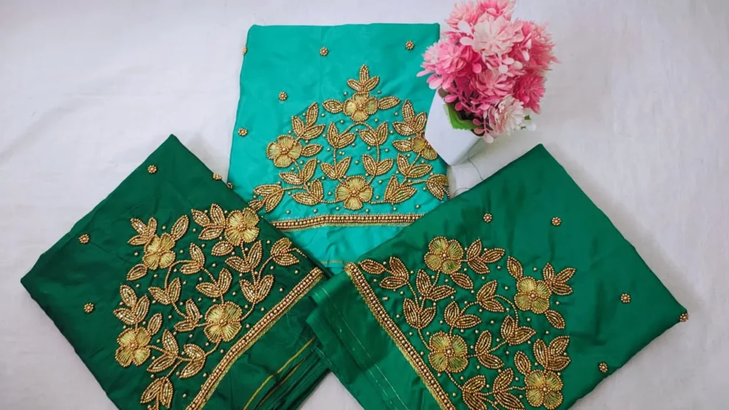 Chic Floral Buti Beads Work Blouse – Exclusive Offer