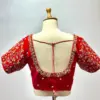 Enchanting Glory – Luxe Red Designer Blouse Crafted for Bridal Grandeur