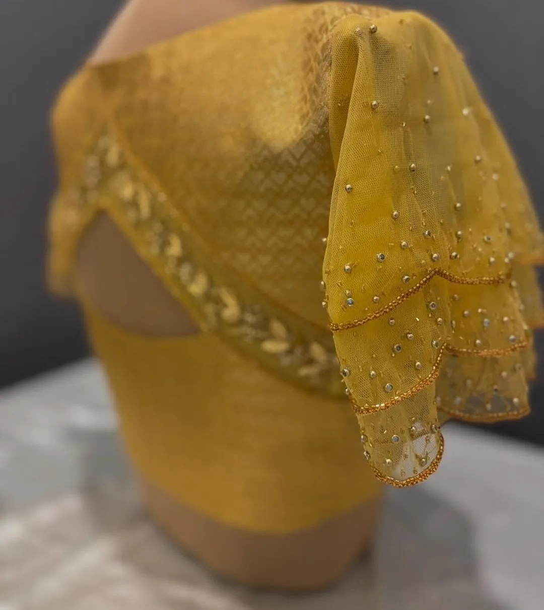 Golden Grandeur – Luxe Maggam Work Blouse for Royal Celebrations