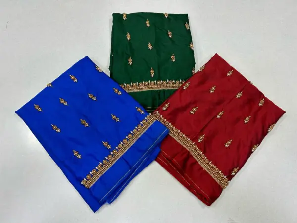 Graceful Minimal Border Work Blouse – Limited Time Offer