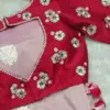 Majestic Bloom – Red Floral Maggam Work Designer Blouse