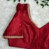 Power of Simplicity – Maroon Maggam Work Blouse in Classy Minimal Style!