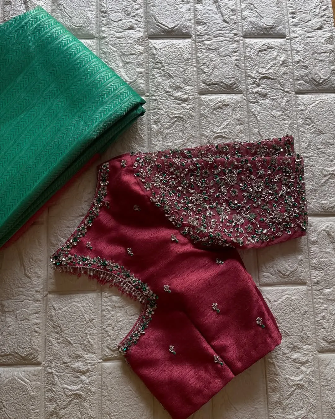 Premium Bridal Brick Red Blouse – Designed for Royal Charm