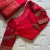 Statement Bridal Wear – Red Net Blouse with Rich Zardosi Embroidery