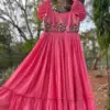 Style Redefined – Graceful Maggam Work on Soft Mull Cotton Frocks