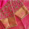 Timeless Elegance – Handcrafted Rani Pink Bridal Maggam Work Blouse