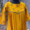 Vibrant Charm – Stunning Mustard Yellow Long Frock for Festive Vibes