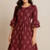 Artisanal Beauty – Premium Kantha Embroidery Frock for Elegant Occasions