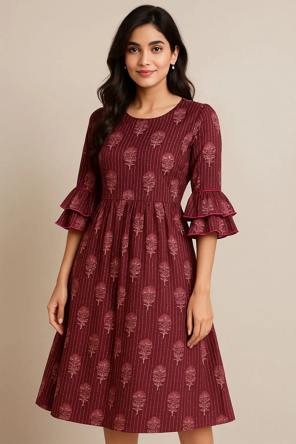 Artisanal Beauty – Premium Kantha Embroidery Frock for Elegant Occasions