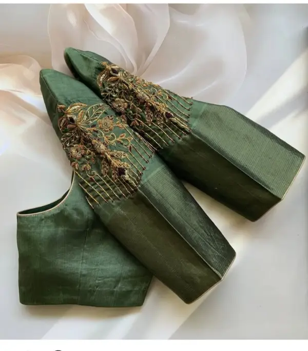 Bold & Beautiful – Dark Green Designer Maggam Work Trending Blouse