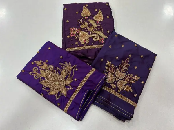 Charming Blue Aari Blouse – Designer Beads Work at Offer Price