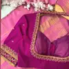 Chic Pink Collar Neck Maggam Work Blouse – Style Meets Sophistication!