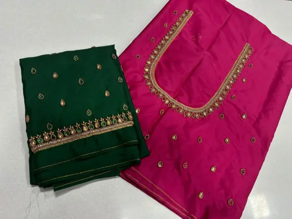 Elegant Kundan Embellished Aariwork Blouse – Now at Special Offer Price!