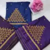 Elegant Traditional Checks Purple Aari Work Blouse – Limited Time Offer