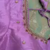 Enchanting Lavender – Designer Zardosi Work Blouse in Raw Silk