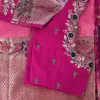 Floral Fantasy – Pink Thread Aariwork Bridal Blouse for Fairytale Weddings