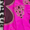 Gorgeous Rani Pink Raw Silk Blouse – Dazzling Maggam Work for Party Glam