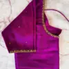 Graceful Minimal Aariwork Blouse – Classic Purple Designer Pick