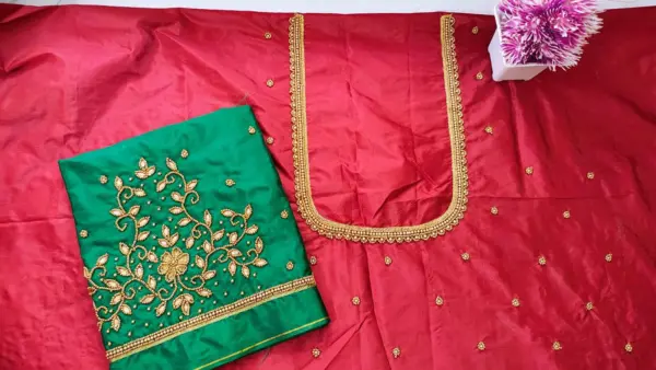 Graceful Minimal Floral Beads Blouse – Designer Look, Budget Price