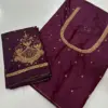 Majestic Dark Maroon Aari Work Blouse – Limited-Time Offer