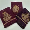Majestic Dark Maroon Aari Work Blouse – Limited-Time Offer
