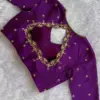 Purple Party Wear Maggam Blouse – Subtle Kundan Glow, Maximum Style