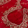 Radiant Elegance – Designer Red Blouse with Gold & Silver Maggam Highlights