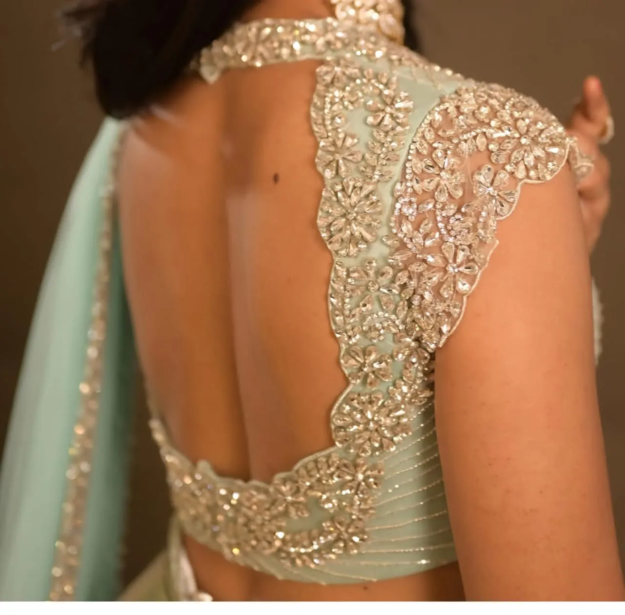 Shine Bright – Latest Net Stones Maggam Work Blouse for Glam Parties