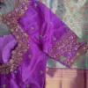 Statement Look – Lavender Raw Silk Zardosi Bridal Blouse