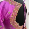 Statement Look – Lavender Raw Silk Zardosi Bridal Blouse