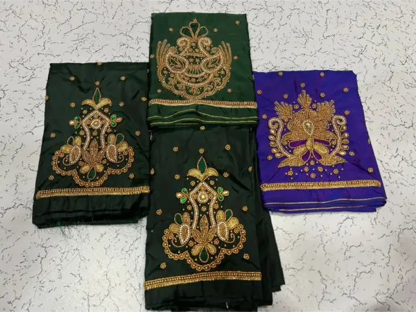 Bottle Green Buti Maggam Blouse Offer – Customizable