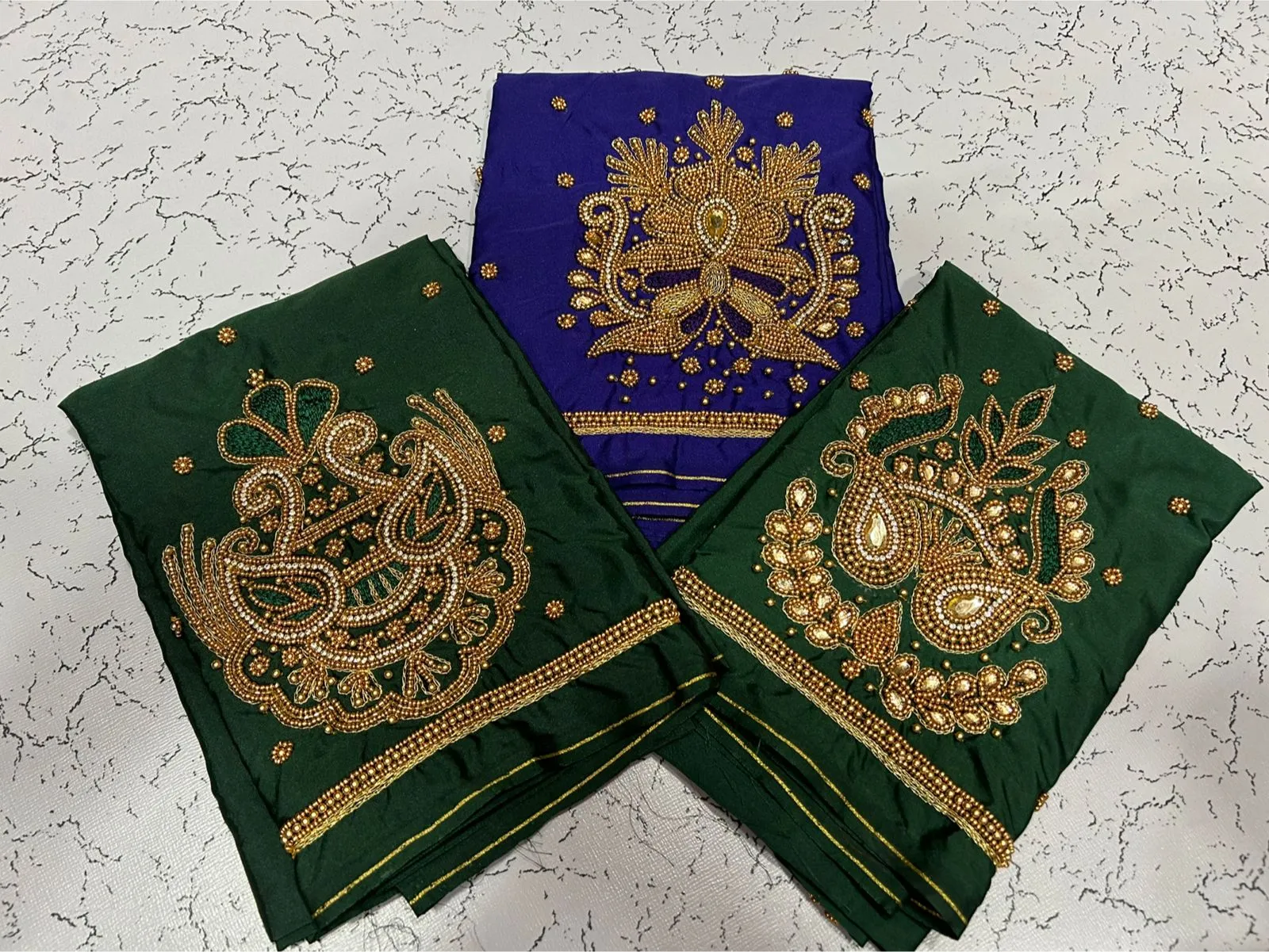 Bottle Green Buti Maggam Blouse Offer – Customizable