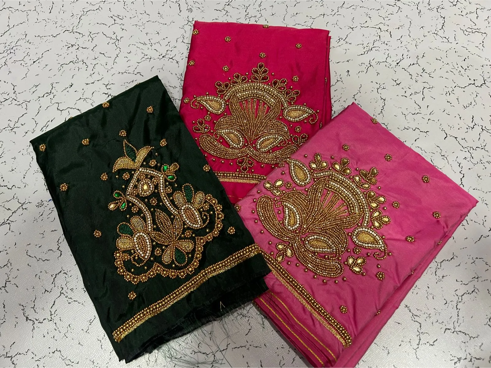 Bottle Green Buti Maggam Blouse Offer – Customizable