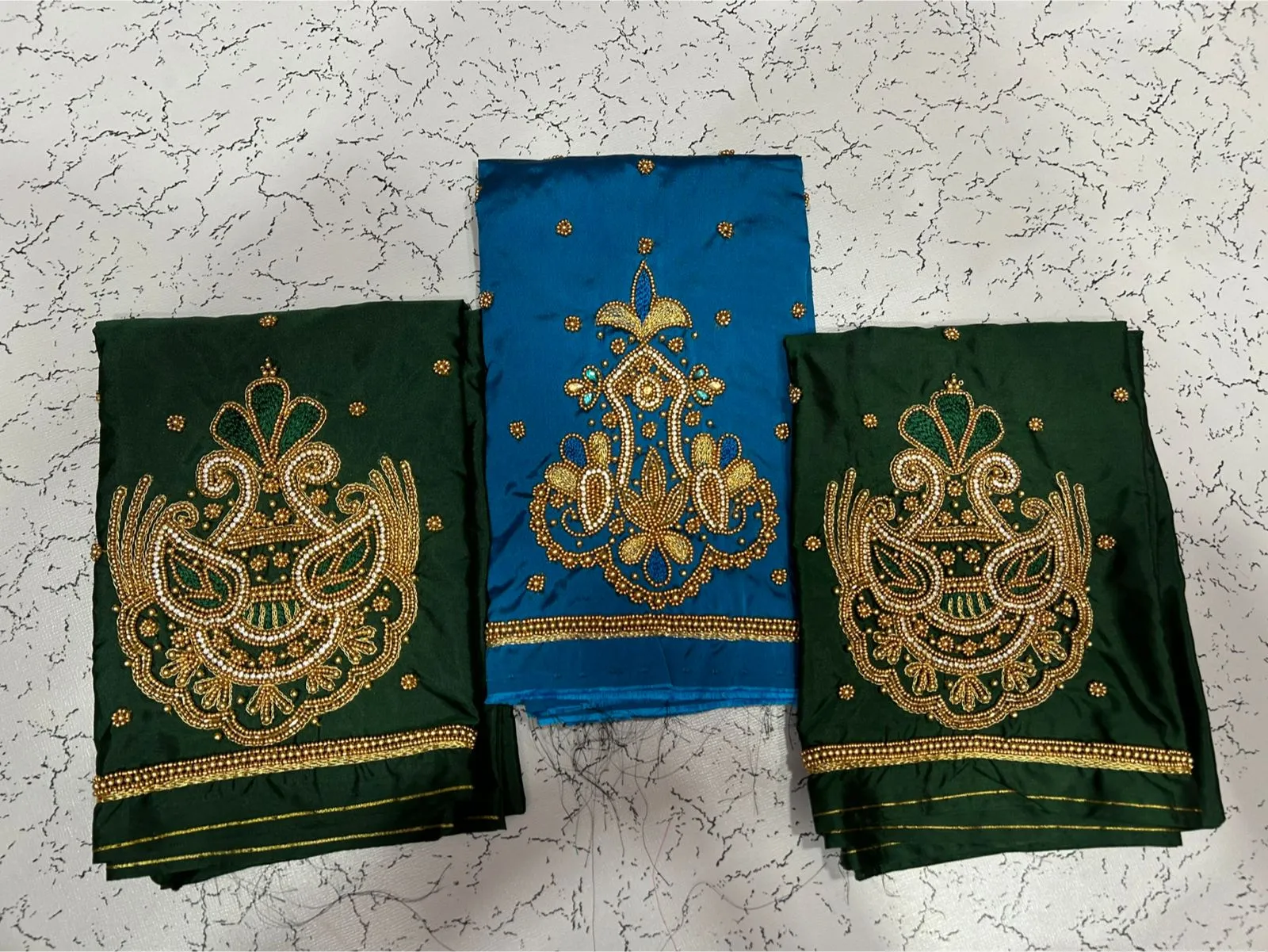 Bottle Green Buti Maggam Blouse Offer – Customizable