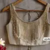 Chic Gold Sleeveless Designer Blouse – Perfect for Festive & Party Wear