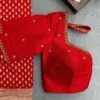 Chic Red Aliya Cut Blouse with Minimal Maggam Work – Style Redefined