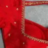 Chic Red Aliya Cut Blouse with Minimal Maggam Work – Style Redefined