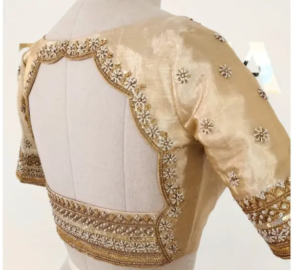 Elegant Half White Maggam Work Blouse – Premium Handcrafted Bridal Style for Every Occasion