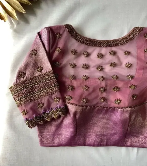 Ethereal Elegance: Baby Pink Zardosi Bridal Blouse for the Modern Bride
