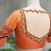 Fresh Orange Net Blouse – Breezy Elegance for Every Occasion